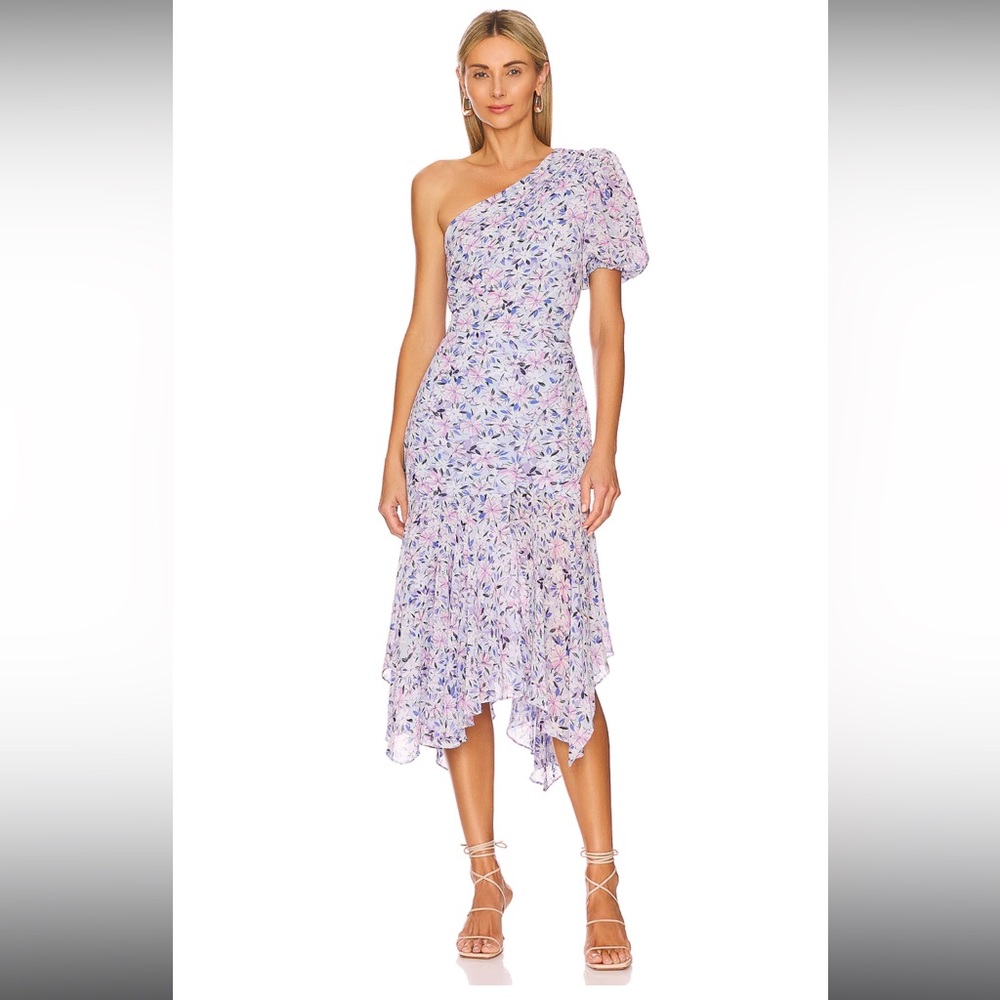 ASTR The Label
Santorini Floral-Print One-Shoulder Dress